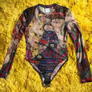 Limited Edition Zara Klimt Print Mesh Bodysuit